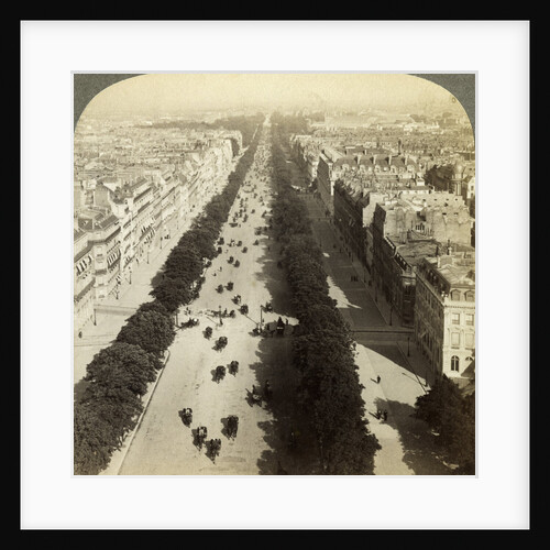 Champs Elysees from the Arc de Triomphe, Paris, France by Underwood & Underwood