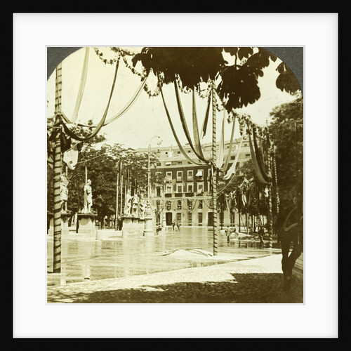 Decorations, Plaza de Oriente, Madrid, Spain by Excelsior Stereoscopic Tours