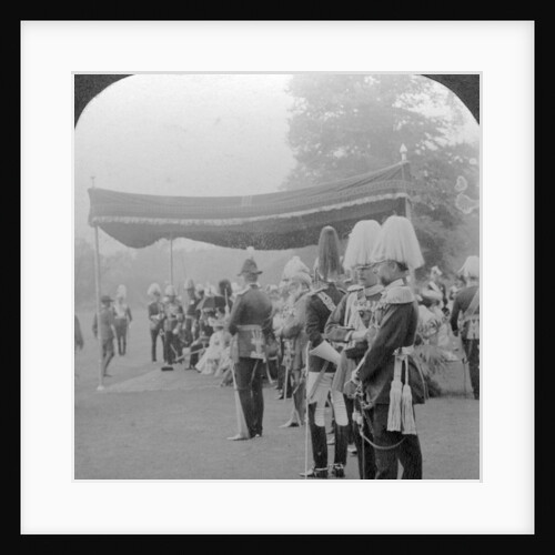The King presenting Coronation medals, Buckingham Palace, London by Excelsior Stereoscopic Tours