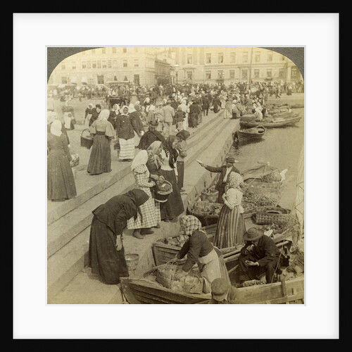 Market boats, Helsinki, Finland by Underwood & Underwood