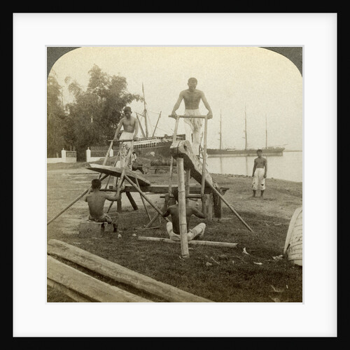 A Filipino sawmill, Cebu, Philippines by Underwood & Underwood