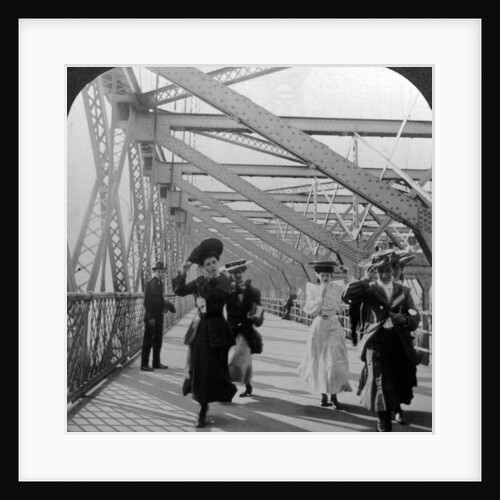 The promenade, Williamsburg Bridge, New York, USA by Excelsior Stereoscopic Tours