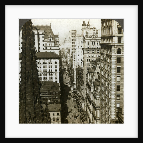 Trinity Church and Broadway, New York, USA by Underwood & Underwood