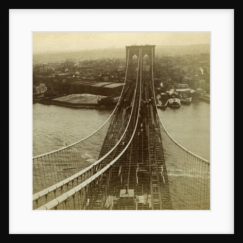 Brooklyn from one of the towers of the Suspension Bridge, New York, USA by Kilburn Brothers