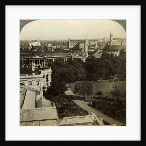 The White House and the Treasury Building, Washington DC, USA by Underwood & Underwood