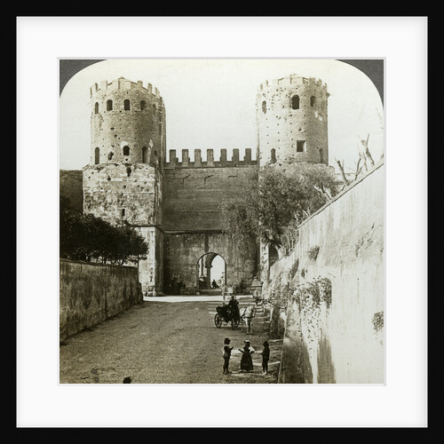 Gate of St Sebastian in the Aurelian Wall, Rome, Italy by Underwood & Underwood