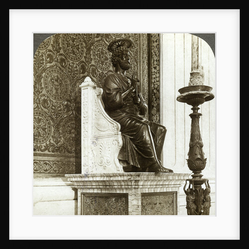 Statue of St Peter, St Peter's Basilica, Rome, Italy by Underwood & Underwood