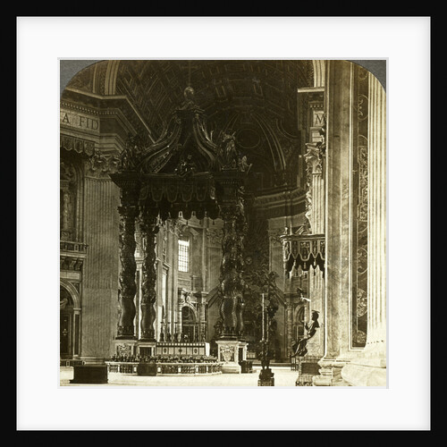 The great altar with its baldachin, St Peter's Basilica, Rome, Italy by Underwood & Underwood