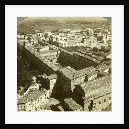 Vatican Palace from the dome of St Peter's Basilica, Rome, Italy by Underwood & Underwood
