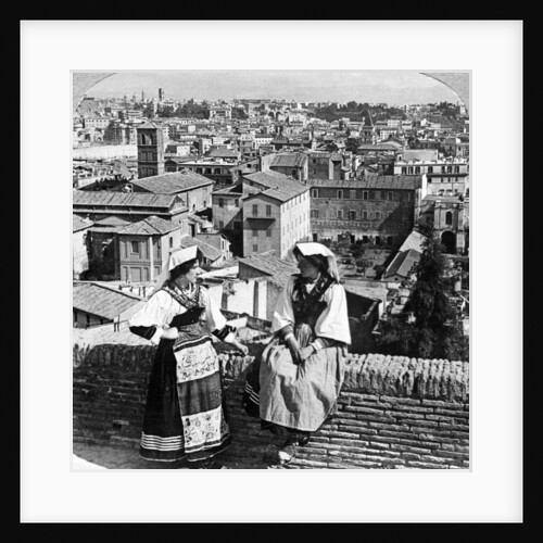 Two women in traditional costume in Rome, Italy by Underwood & Underwood