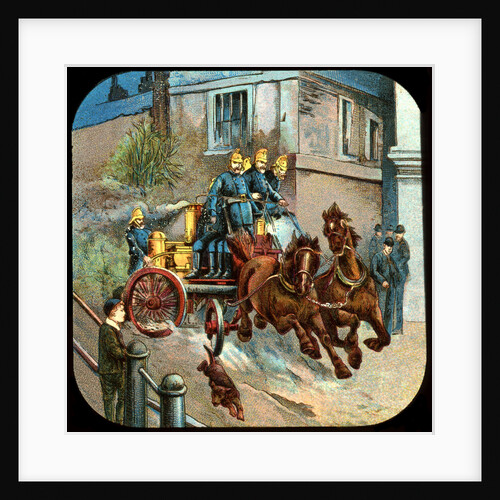 Horse-drawn fire engine by Anonymous