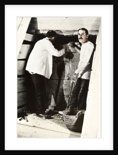 Howard Carter and a colleague excavating a tomb in the Valley of the Kings, Egypt by Harry Burton