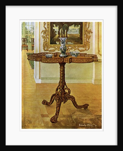 Shaped fret rimmed gallery table, Chippendale School by Edwin Foley