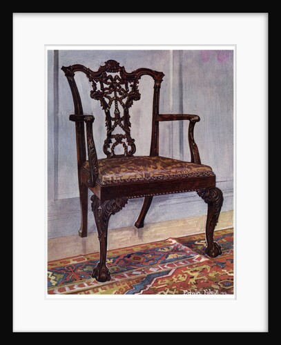 Mahogany armchair, style of Chippendale by Edwin Foley