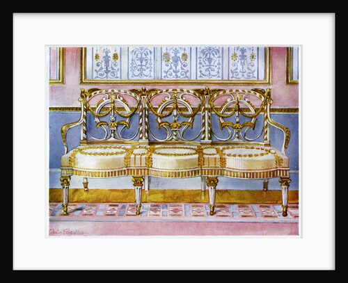 White gilt and painted settee, Pergolesi influence 1911-1912 by Edwin Foley