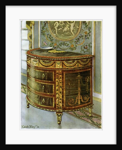 Inlaid satinwood commode with ormolu mounts by Edwin Foley