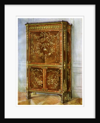 Inlaid ormolu mounted upright secretaire, French by Edwin Foley