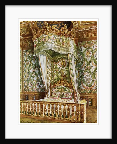 Gilt state bed of Marie Antoinette, Queen's Bedroom, Palais de Fontainebleau, France by Edwin Foley