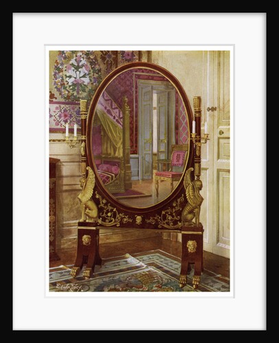 Oval mirror and bed of Napoleon I by Edwin Foley