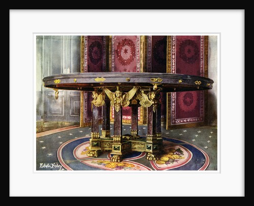 Circular table and folding screen by Edwin Foley