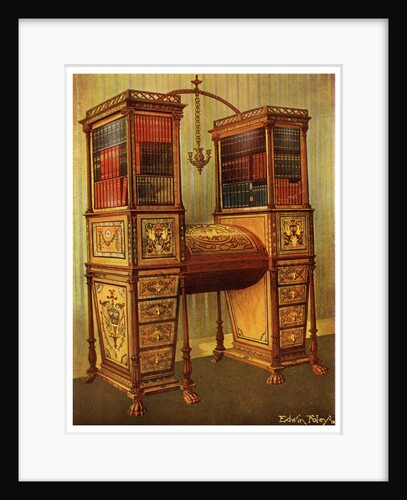 The Sister Inlaid Double Secretaire and Bookcase Cabinet, Sheraton by Edwin Foley