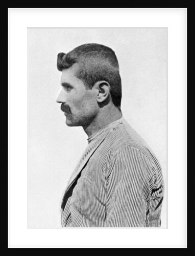 A man with a flattened head by Anonymous