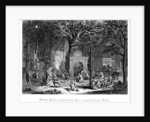Hindu Fakirs Practising Their Superstitious Rites Under the Banyan Tree by Bell