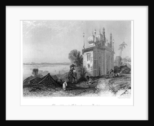 The Musjid at Chazipore, India by W Finden