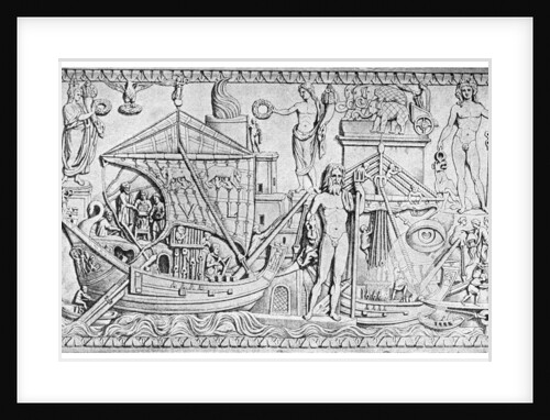 Relief showing the Roman lighthouse at Ostia, port of Rome, Italy by Anonymous