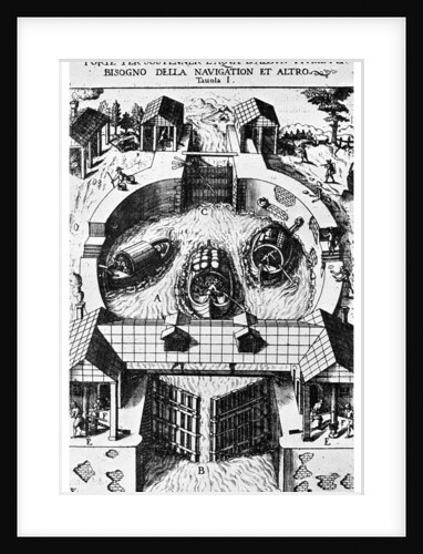 Design for hinged canal lockgates by Leonardo da Vinci by Anonymous