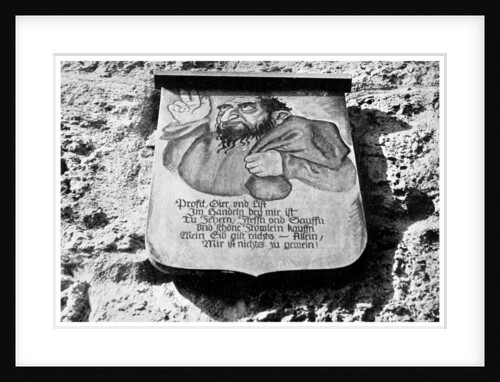 Anti-semitism: medieval inscription on the town wall, Rothenburg, Germany by Anonymous