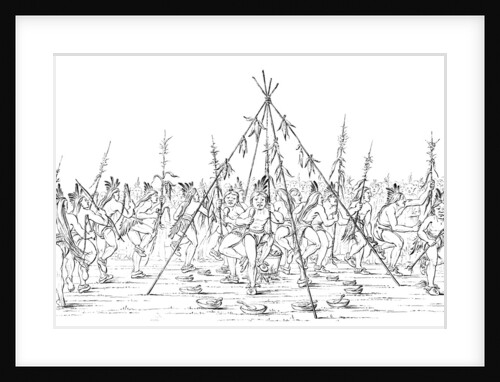 Medicine men dance around a cooking pot giving thanks to the Great Spirit by Myers and Co