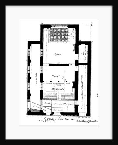 A plan of Guildhall Chapel, King Street, Cheapside, London by William Griggs