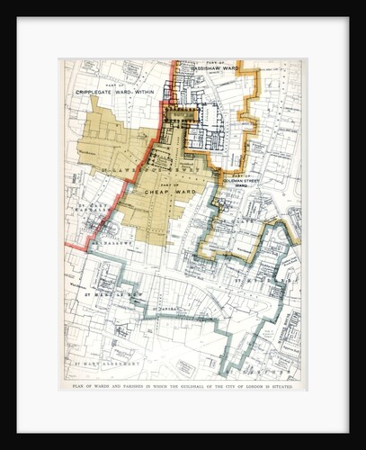 Plan of the Wards and Parishes in Which the Guildhall of the City of London is Situated by Anonymous