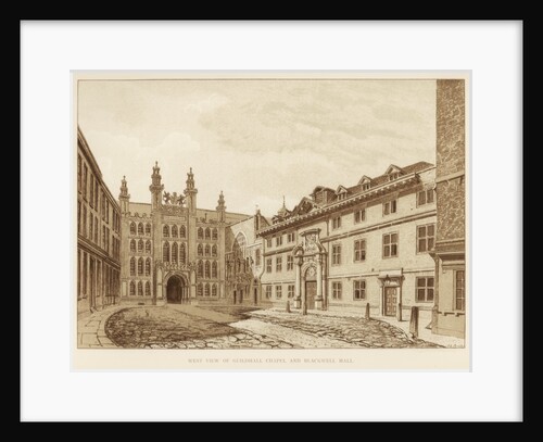 West view of Guildhall Chapel and Blackwell Hall, City of London by Anonymous