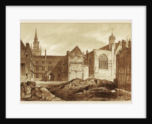 South-east view of Guildhall Chapel and Blackwell Hall, City of London by Anonymous