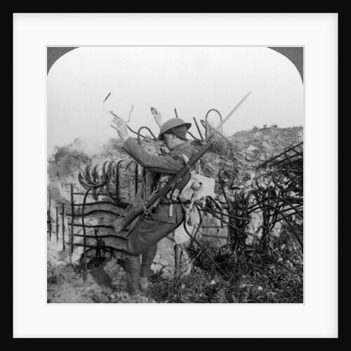 A soldier triggers a booby trap, World War I by Realistic Travels Publishers