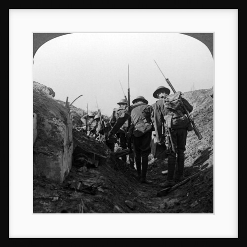 British troops in a captured trench, Hindenburg Line, France, World War I by Realistic Travels Publishers