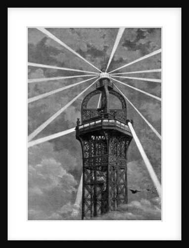 The electric light on top of the Eiffel Tower, Paris by Anonymous