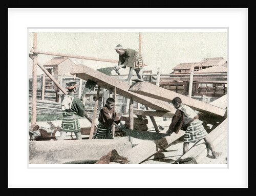 Carpenters at work, Japan by Anonymous