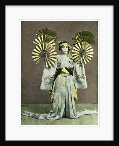 Girl performing a fan dance, Japan by Anonymous