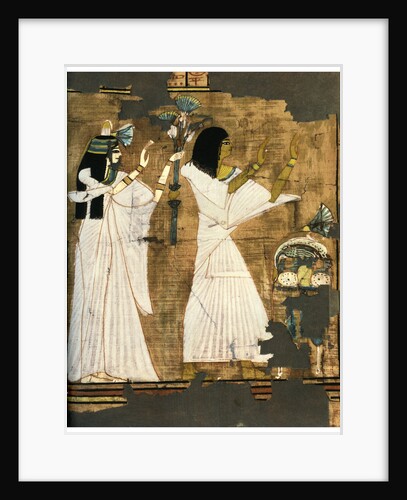 Rames and his wife in adoration before a table heaped with offerings, c1400 BC by Anonymous