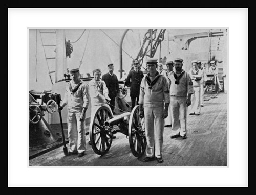 Drill with a light gun on board HMS Camperdown by Gregory & Co