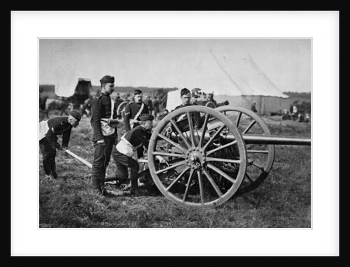 Gunners of field artillery drilling with a 12 pounder by Gregory & Co