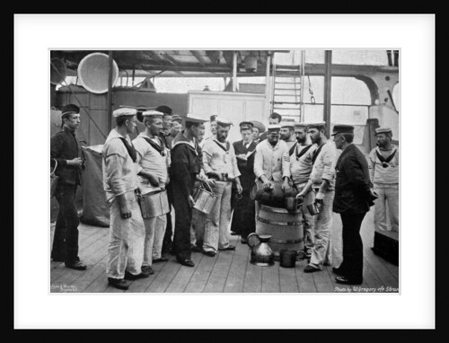 Issuing rum on board HMS Royal Sovereign by W Gregory