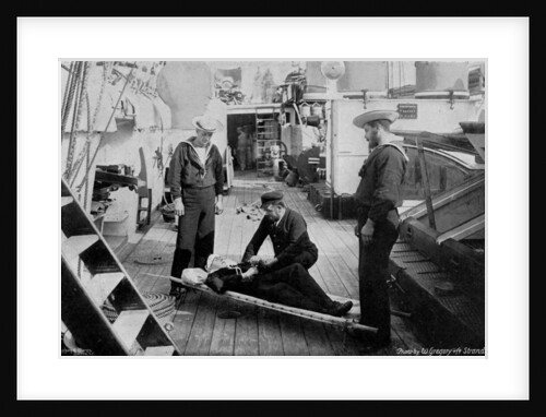 Ambulance drill on board the cruiser HMS Tartar by W Gregory