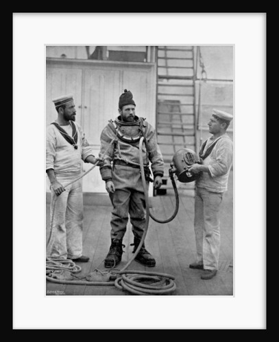 A diver from the battleship HMS Camperdown in his diver's dress by Gregory & Co