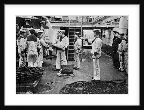 At drill with a 6 inch quick firing gun on board the battleship HMS Resolution by Gregory & Co