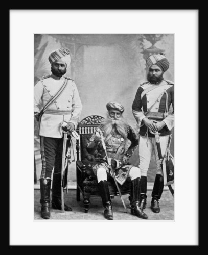 Three of the chief officers of the household troops of the Nizam of Hyderabad, India by Platin Portrait Studios