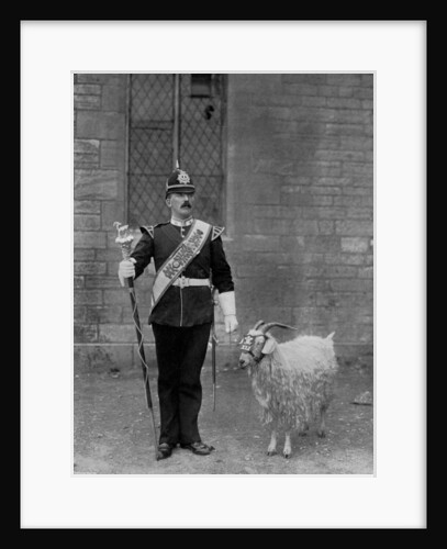 The Drum Major and goat of the 1st Battalion the Welch Regiment by WM Crockett